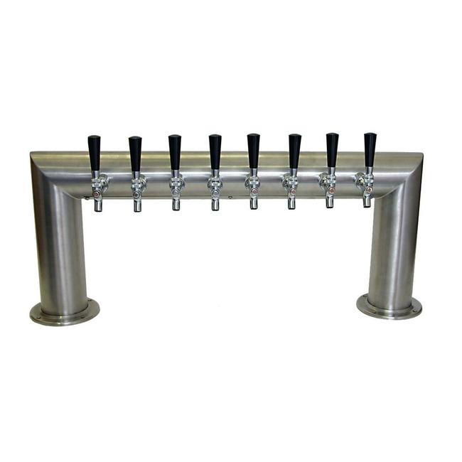 8 TAP BRUSHED SS PASS-THRU TOWER GLYCOL COOLED