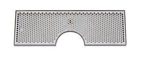30" x 8"(6"c/o)BRUSHED SS-PVD-BRASS DRIP TRAY WITH DRAIN