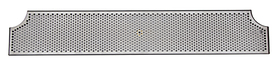 52" x 8"-2 x 6" DIA CUT-OUTS BRUSHED SS DRIP TRAY WITH DRAIN
