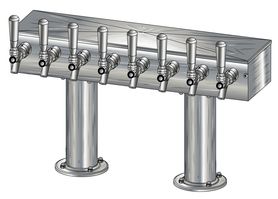 8 TAP BRUSHED SS[3"D]12"CTR DBL PED T-TOWER AIR COOLED