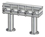5 TAP BRUSHED SS[3"D]13"CTR DBL PED T-TOWER AIR COOLED