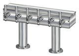 6 TAP BRUSHED SS[3"D]13"CTR DBL PED T-TOWER AIR COOLED