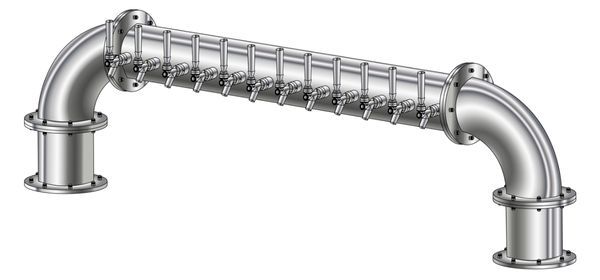12 TAP BRUSHED SS 6" Dia. GOLDEN GATE "U" TOWER CLD